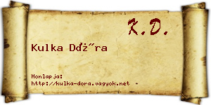 Kulka Dóra névjegykártya